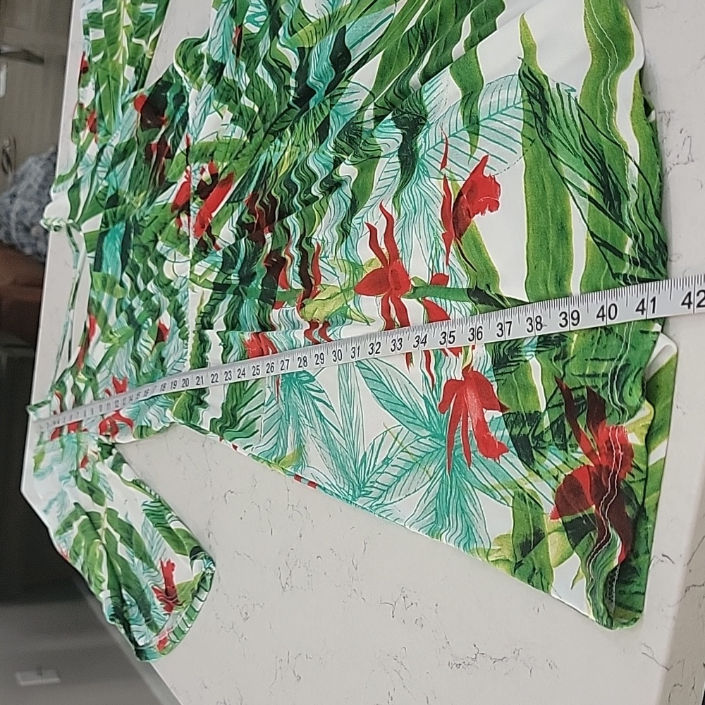 Viscose Made in Brazil green Tropical print dress size Medium - Picture 11 of 11